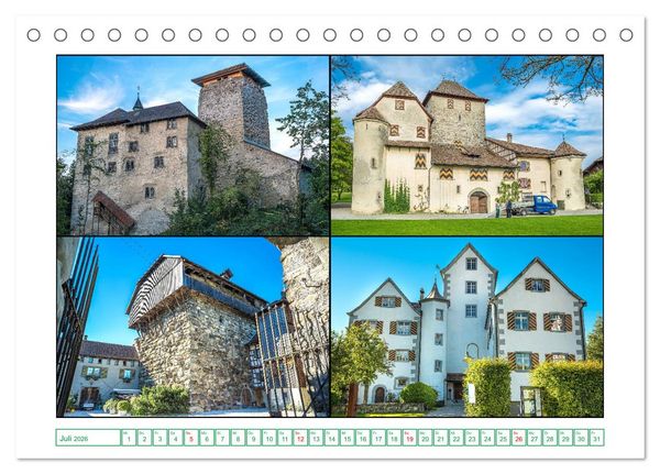 Produktbild: Schl&ouml;sser und Burgen in der n&ouml;rdlichen Schweiz (Tischkalender 2026 DIN A5 quer), CALVENDO Monatskalender