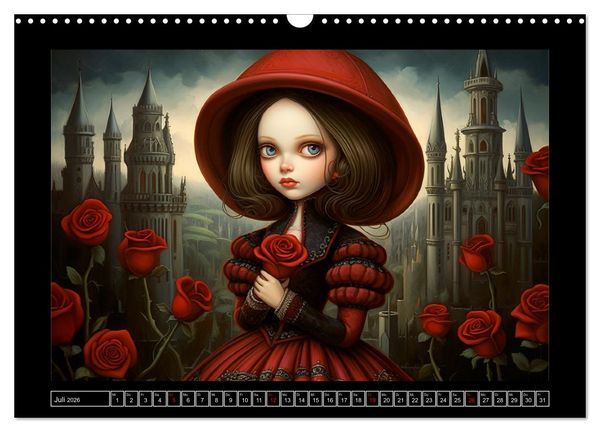 Produktbild: Little Gothic Queens. Surrealistische Illustrationen (Wandkalender 2026 DIN A3 quer), CALVENDO Monatskalender