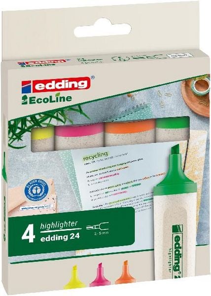 Produktbild: Edding Textmarker EcoLine 24 Highlighter 4er Set