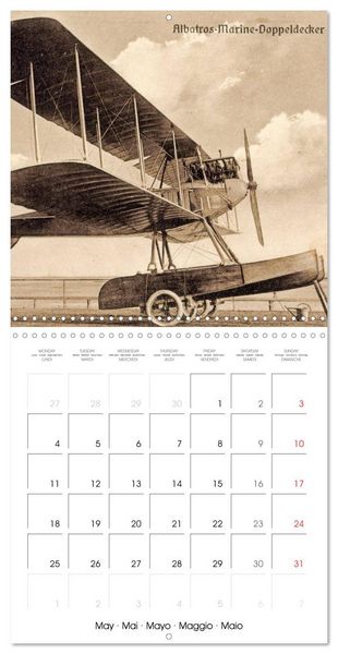 Produktbild: Avions biplans sur cartes postales anciennes (Calendrier mural carr&eacute; 2026 30x30 cm) Calendrier double avec une page pour vos prises de notes