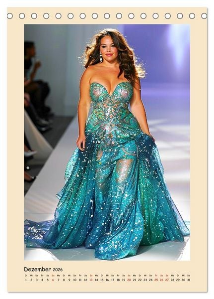 Produktbild: Plus Size Models in glamour&ouml;ser High Fashion (Tischkalender 2026 DIN A5 hoch), CALVENDO Monatskalender