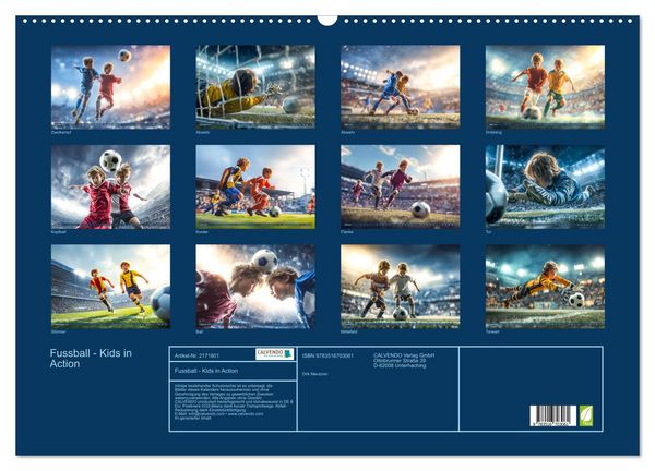 Produktbild: Fussball - Kids in Action (Wandkalender 2026 DIN A2 quer), CALVENDO Monatskalender