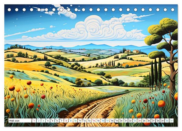 Produktbild: Paysages color&eacute;s (Calendrier de bureau 2026 DIN A5 vertical), CALVENDO calendrier mensuel