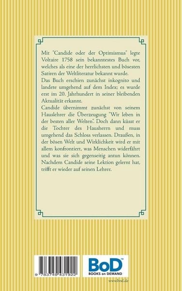 Produktbild: Candide oder der Optimismus