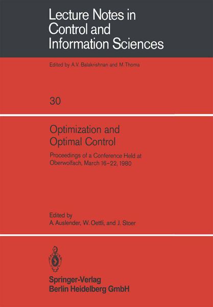 Produktbild: Optimization and Optimal Control