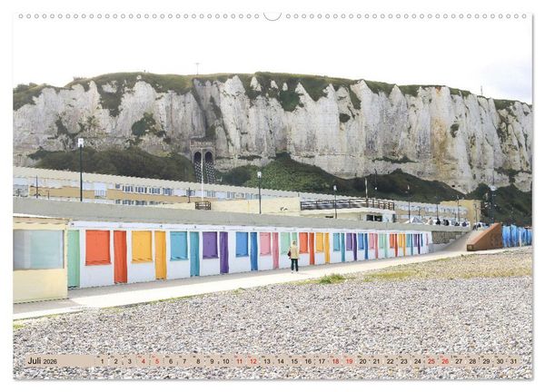 Produktbild: An der franz&ouml;sischen Alabasterk&uuml;ste - Mers-les-Bains und Le Tr&eacute;port (hochwertiger Premium Wandkalender 2026 DIN A2 quer), Kunstdruck in Hochglanz
