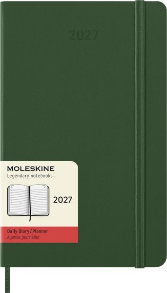 Produktbild: Moleskine 12 Monate Tageskalender 2027, Large/A5, 1 Tag = 1 Seite, Fester Einband, Myrtengr&uuml;n