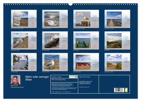 Produktbild: Mehr oder weniger Meer (Wandkalender 2026 DIN A2 quer), CALVENDO Monatskalender