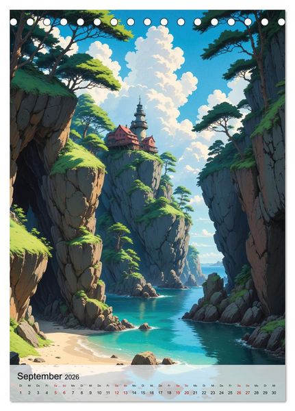 Produktbild: Fantastische Anime Welten (Tischkalender 2026 DIN A5 hoch), CALVENDO Monatskalender