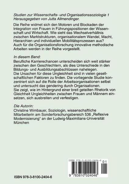 Produktbild: Organisation, Geschlecht, Karriere