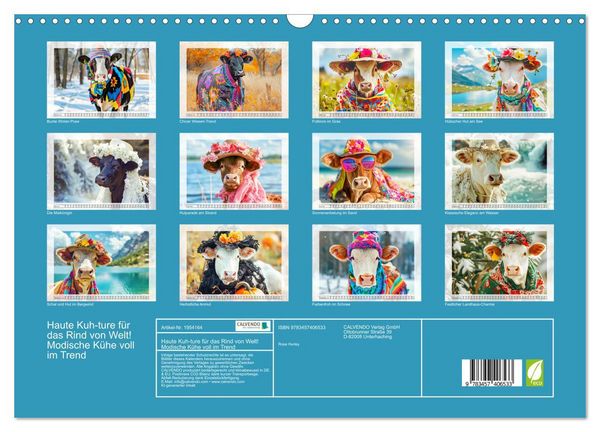 Produktbild: Haute Kuh-ture f&uuml;r das Rind von Welt! Modische K&uuml;he voll im Trend (Wandkalender 2026 DIN A3 quer), CALVENDO Monatskalender