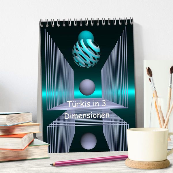 Produktbild: T&uuml;rkis in 3 Dimensionen (Tischkalender 2026 DIN A5 hoch), CALVENDO Monatskalender