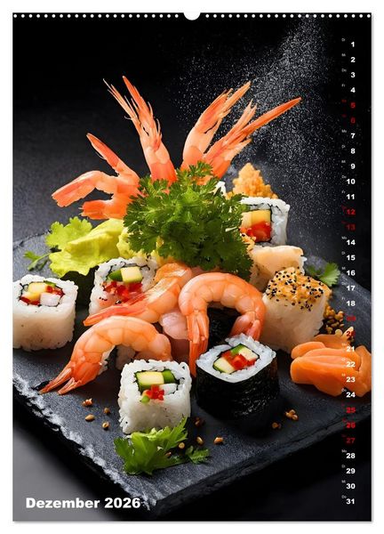 Produktbild: K&ouml;stliches Sushi (hochwertiger Premium Wandkalender 2026 DIN A2 hoch), Kunstdruck in Hochglanz