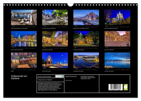 Produktbild: Cr&eacute;puscule sur Gen&egrave;ve (Calendrier mural 2026 DIN A3 vertical), CALVENDO calendrier mensuel
