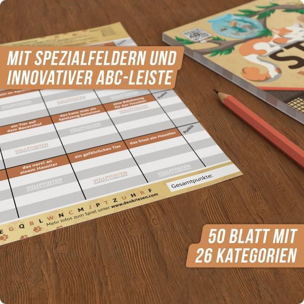 Denkriesen - Stadt Land Vollpfosten® - Haustier Edition - "für Alle "felle"." - A4