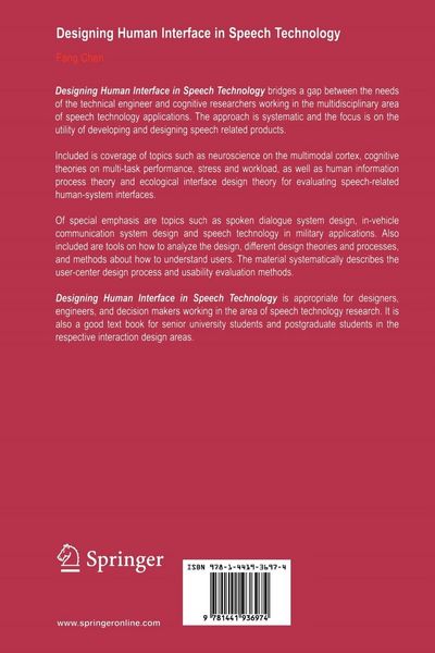 Produktbild: Designing Human Interface in Speech Technology