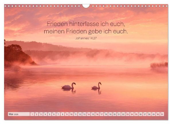 Produktbild: Psalmen und Bibelverse - Himmlische Botschaften (Wandkalender 2026 DIN A3 quer), CALVENDO Monatskalender