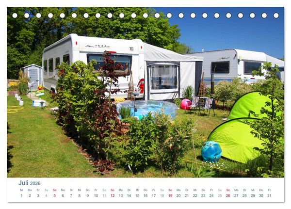 Produktbild: Freiheit auf Reisen 2026. Impressionen vom Camping und Zelten (Tischkalender 2026 DIN A5 quer), CALVENDO Monatskalender
