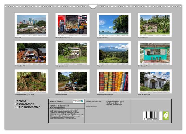 Produktbild: Panama - Faszinierende Kulturlandschaften (Wandkalender 2026 DIN A3 quer), CALVENDO Monatskalender
