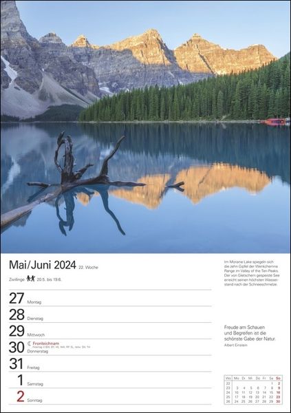 'Kanada Wochenplaner 2024' - 'Nord- & Mittelamerika'