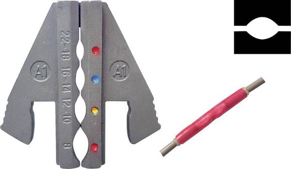 Produktbild: TOOLCRAFT PLE-0A1 Crimp-Eins&auml;tze Schrumpfschlauchverbinder Quetschbereich: 0.5 bis 10 mm&sup2; Passend f&uuml;r Marke (Zangen): TOOLCRAFT PZ-500
