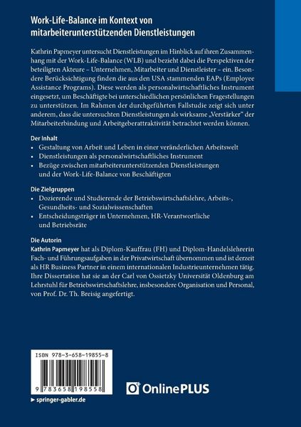 Produktbild: Work-Life-Balance im Kontext von mitarbeiterunterst&uuml;tzenden Dienstleistungen