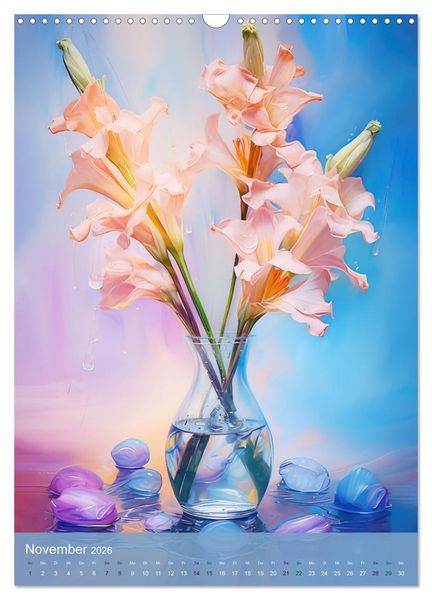 Produktbild: Blumen im Malstil (Wandkalender 2026 DIN A3 hoch), CALVENDO Monatskalender