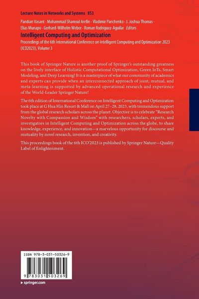 Produktbild: Intelligent Computing and Optimization