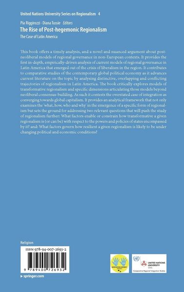 Produktbild: The Rise of Post-Hegemonic Regionalism