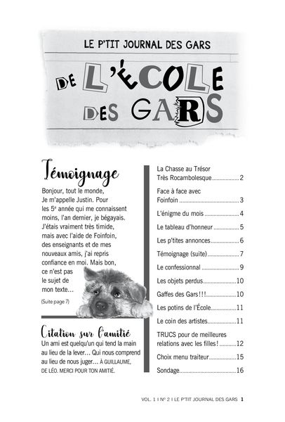 Produktbild: Le p'tit journal des gars de l'&eacute;cole des gars, Vol. 1, No 2