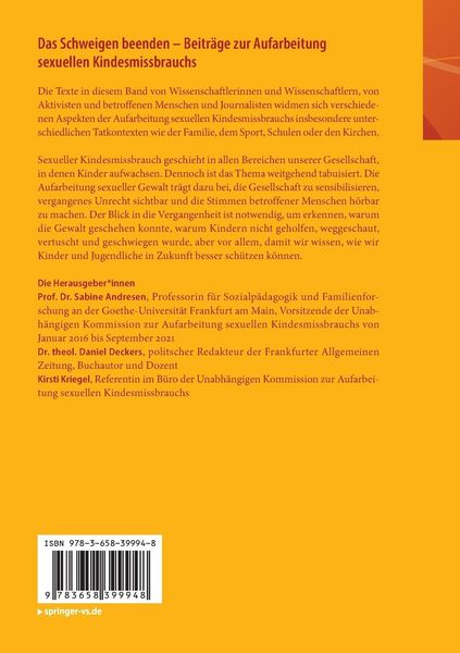 Produktbild: Das Schweigen beenden &ndash; Beitr&auml;ge zur Aufarbeitung sexuellen Kindesmissbrauchs