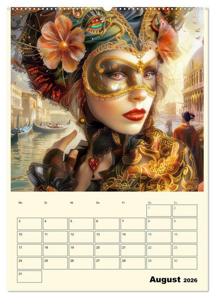 Produktbild: Surreale Frauenportraits im venezianischen Stil - Planer (Wandkalender 2026 DIN A2 hoch), CALVENDO Monatskalender