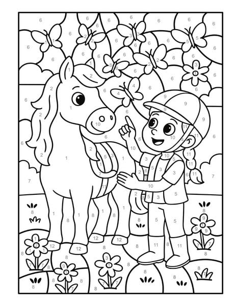 Produktbild: Malen nach Zahlen Pferde Malbuch f&uuml;r Kinder ab 5&ndash;7 Jahren