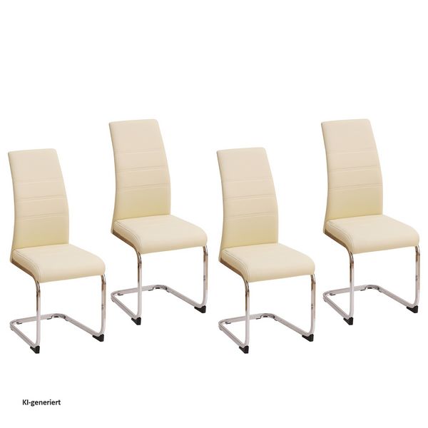 Produktbild: HTI-Living Esszimmerstuhl SallyC Kunstleder 4er-Set Beige