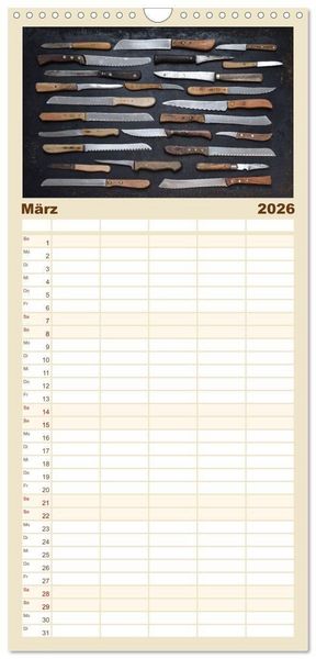 Produktbild: Familienplaner 2026 - K&uuml;chenutensilien mit 5 Spalten (Wandkalender, 21 x 45 cm) CALVENDO