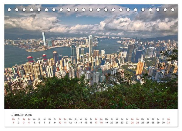 Produktbild: Megacity Hong Kong (Tischkalender 2026 DIN A5 quer), CALVENDO Monatskalender