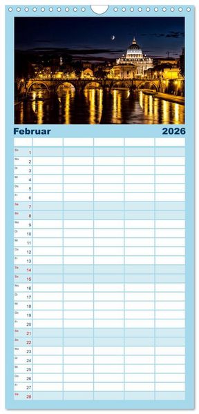 Produktbild: Familienplaner 2026 - St&auml;dte der Welt - Skylines in der Nacht mit 5 Spalten (Wandkalender, 21 x 45 cm) CALVENDO