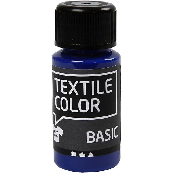 Creativ Company Textilfarbe, Primärblau, 50 ml, 1 Fläschchen