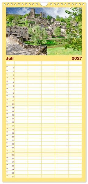 Produktbild: Familienplaner 2027 - Cevennen - Sch&ouml;ne alte Welt mit 5 Spalten (Wandkalender, 21 x 45 cm) CALVENDO