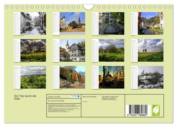 Produktbild: Ein Trip durch die Eifel (Wandkalender 2026 DIN A4 quer), CALVENDO Monatskalender