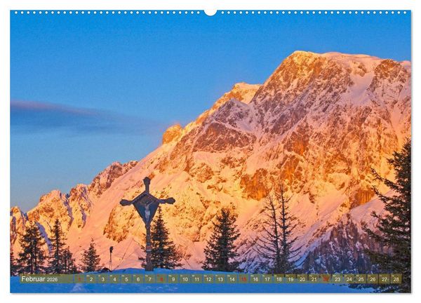 Produktbild: Gipfelkreuze im Sonnenlicht (hochwertiger Premium Wandkalender 2026 DIN A2 quer), Kunstdruck in Hochglanz