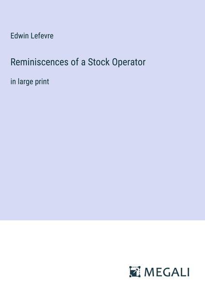 Produktbild: Reminiscences of a Stock Operator