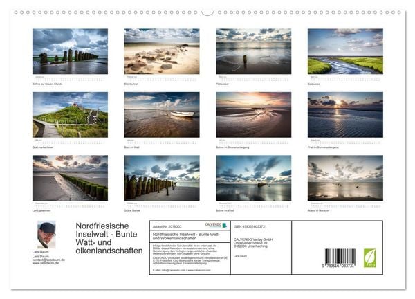 Produktbild: Nordfriesische Inselwelt - Bunte Watt- und Wolkenlandschaften (hochwertiger Premium Wandkalender 2026 DIN A2 quer), Kunstdruck in Hochglanz