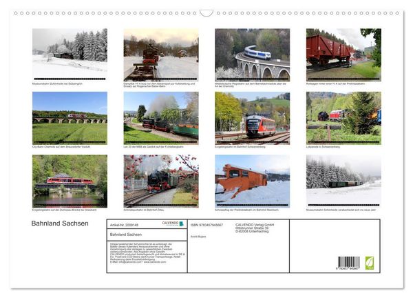 Produktbild: Bahnland Sachsen (Wandkalender 2026 DIN A2 quer), CALVENDO Monatskalender