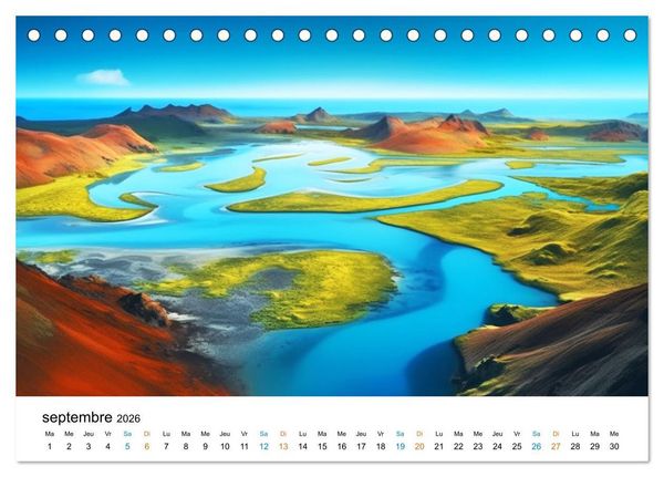 Produktbild: Paysages r&ecirc;v&eacute;s (Calendrier de bureau 2026 DIN A5 vertical), CALVENDO calendrier mensuel