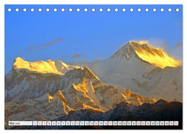 Produktbild: POKHARA und SARANGKOT (Tischkalender 2026 DIN A5 quer), CALVENDO Monatskalender