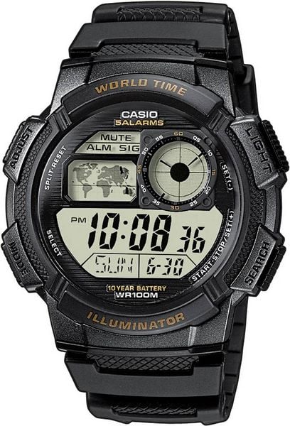 Produktbild: Casio Quarz Armbanduhr AE-1000W-1AVEF (L x B x H) 48.1 x 43.7 x 13.7 mm Schwarz Geh&auml;usematerial=Harz Material (Armband)=Harz