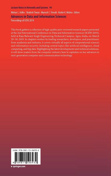 Produktbild: Advances in Data and Information Sciences