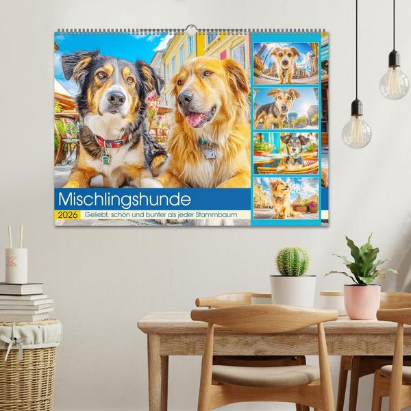 Produktbild: Mischlingshunde. Geliebt, sch&ouml;n und bunter als jeder Stammbaum (Wandkalender 2026 DIN A2 quer), CALVENDO Monatskalender