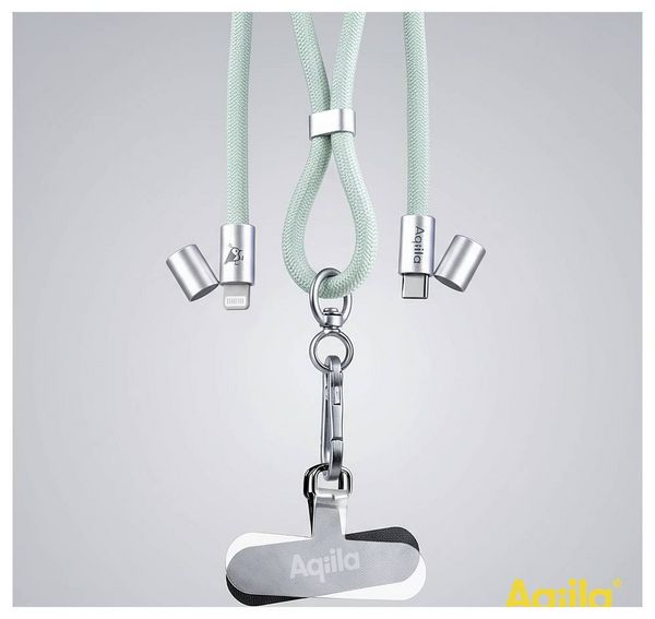 Produktbild: Aqiila USB-C&reg; Kabel USB 2.0 Apple Lightning Stecker, USB-C&reg; 1.5 m Gr&uuml;n Handykette AQLYCBPBICL3GR138